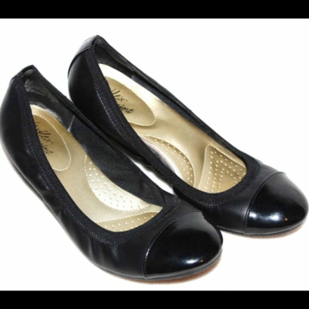 Dexflex Comfort Black Wedge Shoes Size 5.5